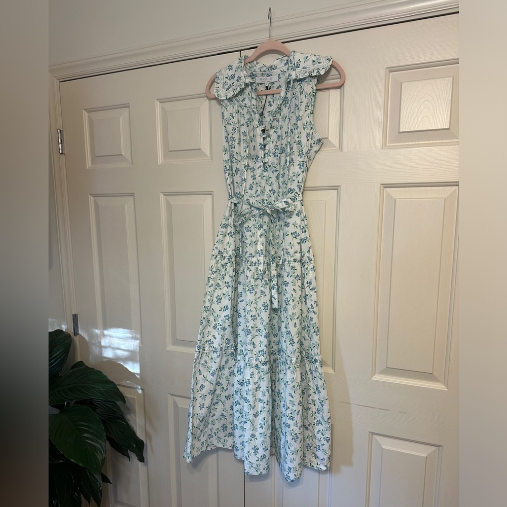 HUNTER BELL Blue and White Floral Maxi Dress